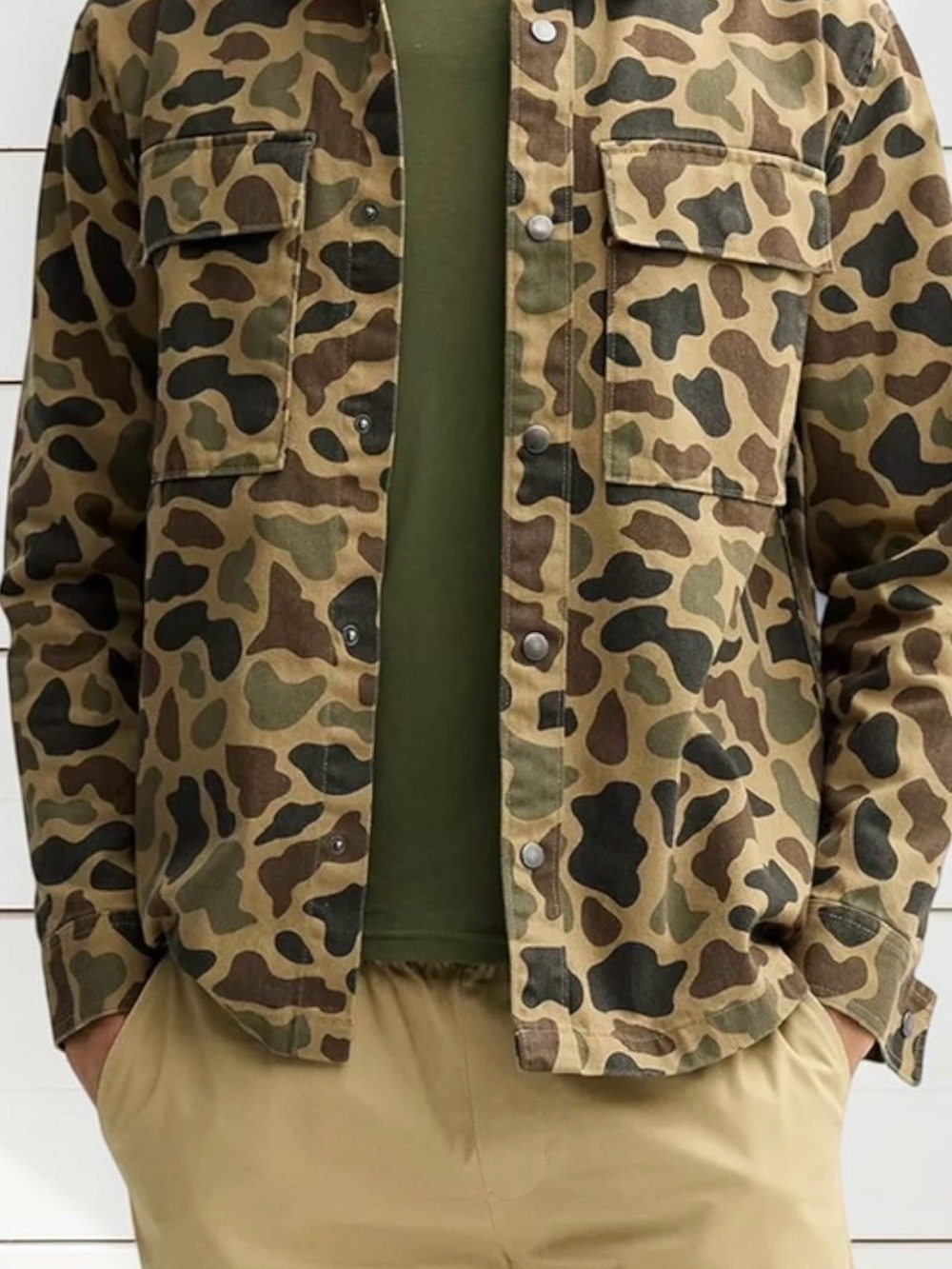 NWT Trinity Coast Camo Shirt Jacket Men's Small Snap Button Shacket